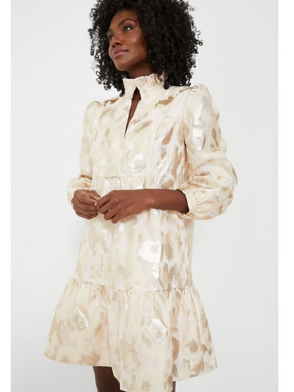 Tuckernuck Champagne Fil Coupe Palmerston Dress - Size Large